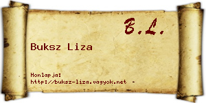 Buksz Liza névjegykártya